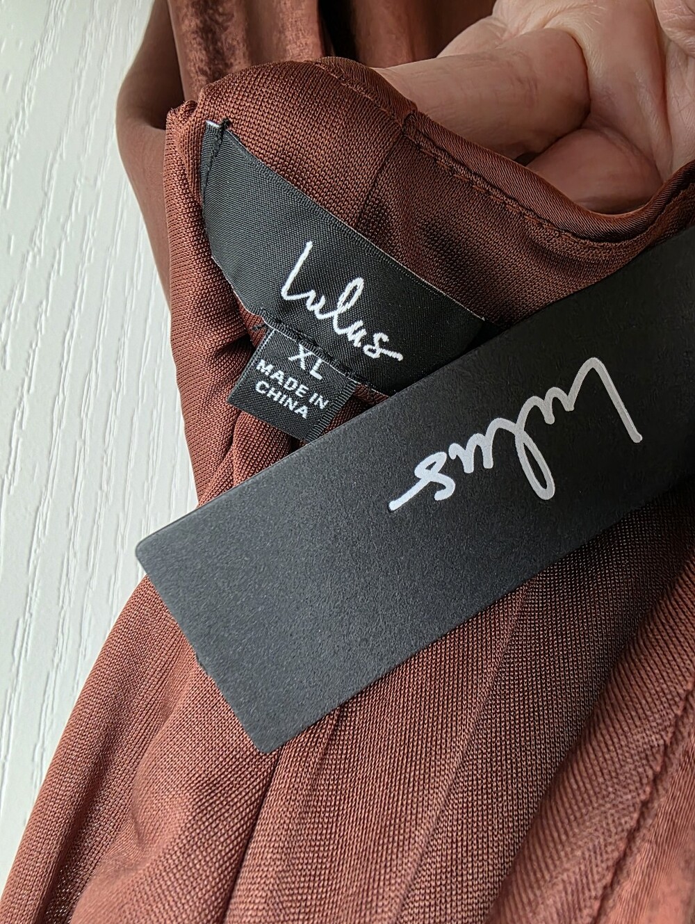 Lulus Love in Your Life Rust Brown Backless Satin Halter Maxi Dress- XL -NWT - Picture 10 of 12